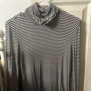 White House Black Market Striped Turtleneck Top